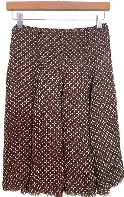 Vintage Y2K Brown Floral Fairy Grunge Bohemian Low Rise Silk Pleated Skirt 6 - Image 1 of 4