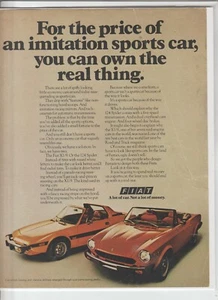 Anuncio original de revista Fiat X1/9 y 124 Spider 1976 "Por el precio de una imitación" - Imagen 1 de 1