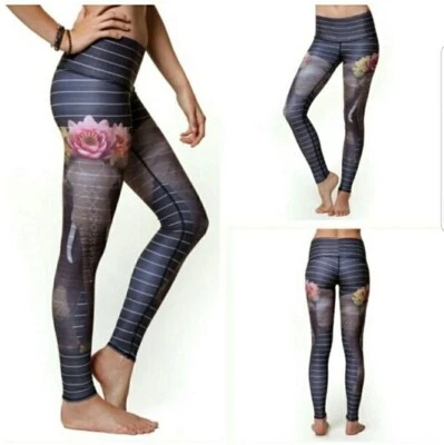 Teeki Mujer Talla S Pequeño Caliente Pantalones Leggings Love the Elephant Pattern Yoga Foto 1 de 4