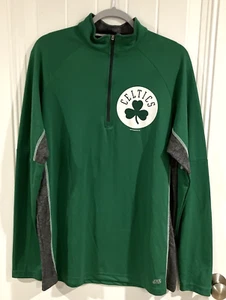 NBA Size LG Boston Celtics 1/4 Zip Pullover TX3 Cool Green, Gray & White Logo - Picture 1 of 13