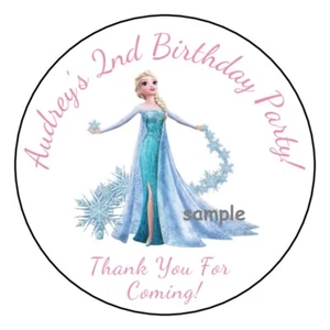 12 Personalized Disney Frozen Birthday Party Stickers Favors Labels 2.5" Custom - Picture 1 of 1
