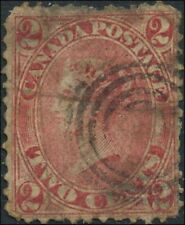 Canada Used F 2c Scott #20 1859-64 Queen Victoria First Cents Stamp