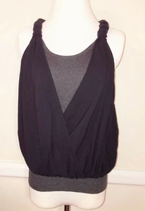 Robert Rodriguez Silk + Knit Black Gray Sleeveless Top Size M Tank Tunic Stretch - Imagen 1 de 10