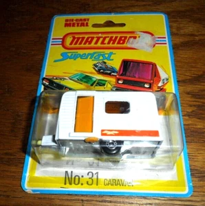 1977 Matchbox Superfast Model No. 31 Caravan Camper Trailer & PROTECTO PACK - Picture 1 of 4