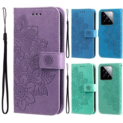 Flower Leather Wallet Phone Case for Xiaomi 13T 14 Pro Redmi Note 12 13C K70 K60 - Image 1 of 4