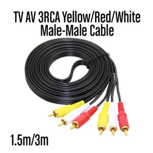 3 RCA to 3 RCA Male to Male AV Audio Video Composite Cable TV DVD 1.5m 1.8m 3m - Picture 1 of 8