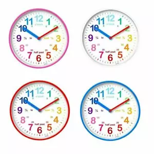 RELOJ DE PARED DE COLOR ACTIM PARA NIÑOS TIEMPO REDONDO ENSEÑANZA EN CASA AULA APRENDIZAJE - Imagen 1 de 13