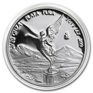 2017 MEXICO LIBERTAD 1/20 oz PROOF 999 SILVER COIN IN ORIGINAL CAPSULE - Picture 1 of 3