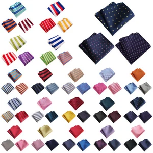 3 Packs Men Stripe Candy Color Pocket Square Handkerchief Wedding Party Hanky - Picture 1 of 20