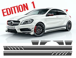 Mercedes Edition 1 Style Side Stripe Graphics Stickers - W176 A Class AMG A45 - Picture 1 of 4