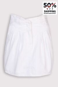 RRP €220 IRO Sentina Denim Skirt FR38 US6 UK10 M Unlined Pleated Made in Italy