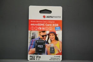 Agfa 10579 Photo Mobile 1 High Speed Micro SDHC 8 Go C10 UHS-1 with Adapter - Zdjęcie 1 z 2