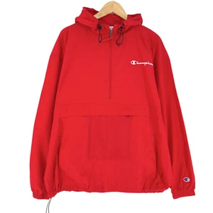 Veste Anorak Vintage Champion Pour Homme Rouge 1/4 Zip Pullover Taille XL - Picture 1 of 8