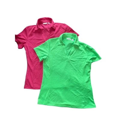 Nuevo sin etiquetas Lady Hagen paquete pequeño polo de golf para mujer rosa verde neón cuello Foto 1 de 4