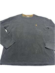 Polo Ralph Lauren Mens Thermal Sleep Shirt Blue Waffle Knit Pony 2XL - Picture 1 of 6