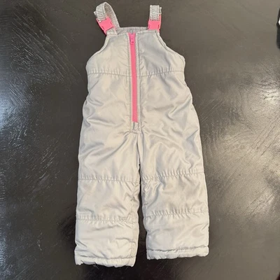 CARTER’S Niño Pequeño Gris Esquí Traje de Nieve Babero Mono Rosa Completo Cremallera Talla 18 Meses Foto 1 de 4