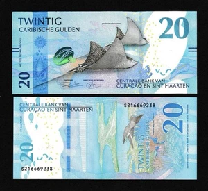 UNC Curacao St Maarten Caribische 20 Twintig Gulden 2025 NEW Caribbean Guilder - Picture 1 of 2