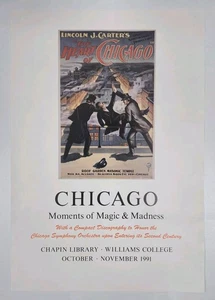 Vtg 1991 "The Heart of Chicago" by Lincoln J. Carter Theatre Ad Poster With Typo - Picture 1 of 5