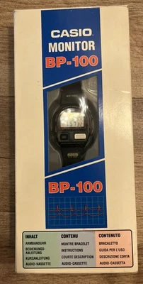 CASIO BP-100 Blood Pressure Monitor Digital Watch Original Box New Battery RARO! - Immagine 1 di 4