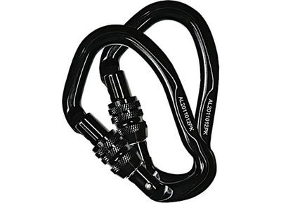 HSS HSS-2CAR 2 Pack Aluminum Carabiners Heavy Duty Safety Clips - Image 1 of 3