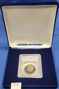 1 Blue Velvet Steel Box For 1 Coin Slab Storage Display By Air-Tite GIFT NEW - Picture 1 of 2