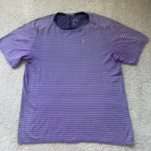 Nike Dri Fit T Shirt Herren Große L Lila Running Kurzarm - Bild 1 von 5