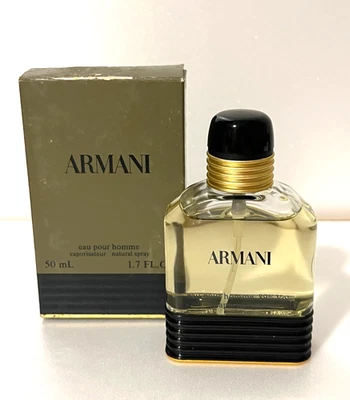 ARMANI Eau Pour Homme Splash EDT 50ml 1.7oz Classic Gold Old Version VTG   - image 1 of 4