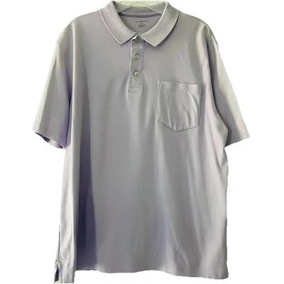 Camisa de Bolsillo Lands End Para Hombres Talla Grande 42-44 Lavanda Suave Algodón Pima Preppy Foto 1 de 4