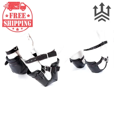 Sujeciones de bondage para juego de mascotas - Juego de puños de cuero y equipo de entrenamiento para juegos de rol Foto 1 de 4
