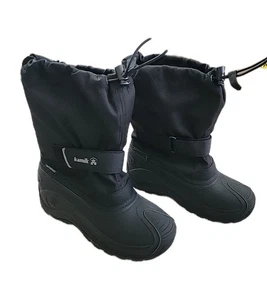 KAMIK FINLEY Boots Kids Boys Size 4 Black Waterproof Insulated Winter Snow - Picture 1 of 11