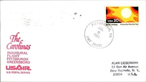 USAir Primer Vuelo Pittsburgh Pennsylvania AMF - Greensboro Carolina del Norte 1983 - Imagen 1 de 2