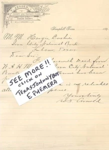1890 HEMPHILL TEXAS W T ARNOLD SABINE COUNTY - Picture 1 of 1