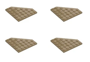 4 New LEGO Dark Tan 6x6 Corner Wedge Plates 6106 cut corners plate angle - Picture 1 of 6