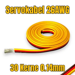 ✅ 3 m 300 cm servocavo trefoli 26AWG 30 nuclei 0,14 mm2 marrone rosso giallo 3 Adrig RC ✅ - Foto 1 di 10