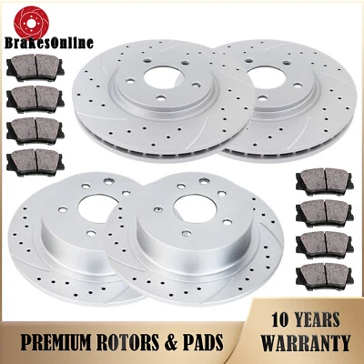 296mm Front 270mm Rear Disc Rotors Pads Fit for Chevrolet Cobalt Drilled Brakes - Image 1 of 4