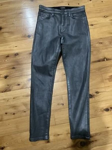 Joe's CC The Charlie High Rise Stretch Skinny Black Gray Coated Jeans Womens 28 - Picture 1 of 5