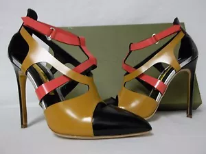 Rupert Sanderson Size EU 36.5 US 6.5 Moiki Black Leather Heels New Womens Shoes - Picture 1 of 7