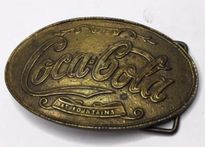 Coca Cola Belt Buckle Advertising Brass Plated  5 Cents at Fountains Vintage - Picture 1 of 3