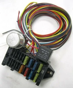 8 Circuit Basic Wire Harness Fuse Box street rat rod wiring car truck 12v RETURN - Picture 1 of 2
