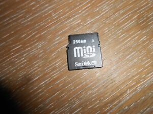 SanDisk 256mb mini SD flash memory card for vintage mobile phone etc.