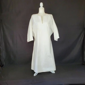 NEW! Lucy Wild White Shift Dress Long Sleeve Frock 100% Cotton Designer S - Picture 1 of 8