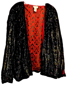 Choices Damen Gr. 3X. Jacke . Jet Black Crushed Velvet. Gefüttert . Pailletten - Bild 1 von 10
