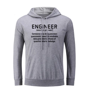 Engineer Noun Humour Hoodies Unisex Sweatshirt Inspiring Slogan Hoody Hooded Top - Foto 1 di 17