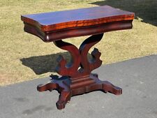 Antique American Empire Flame Mahogany Game Table c. 1840