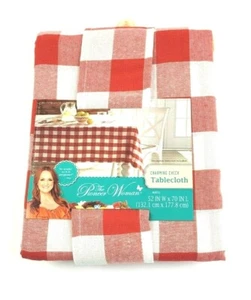 The Pioneer Woman Classic Charming Check Tablecloth 52" x 70” Red & White - Picture 1 of 2