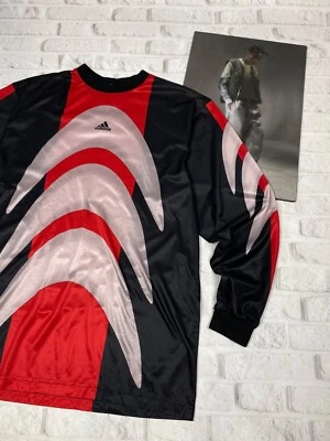 Vintage 90s Adidas Center Stripes Long Sleeve Jersey Made in USA Size L - Image 1 of 4