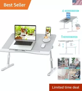 Foldable Laptop Bed Tray Desk, Adjustable Laptop Bed Table with Heights and A... - Picture 1 of 9