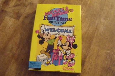 Disney Mickey and Minnie's Fun Time Kit de Impressão Software de PC Vintage, Disco de 3,5" - Imagem 1 de 3