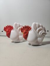 Vintage 70's Avon Glass Rooster Hand Lotion Decorative Bottle  Lot of 2