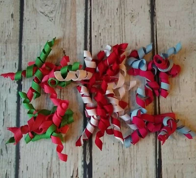 Difícil de encontrar Crazy 8 niñas pasadores rizados lote de 3 pares rojo verde azul blanco Foto 1 de 2